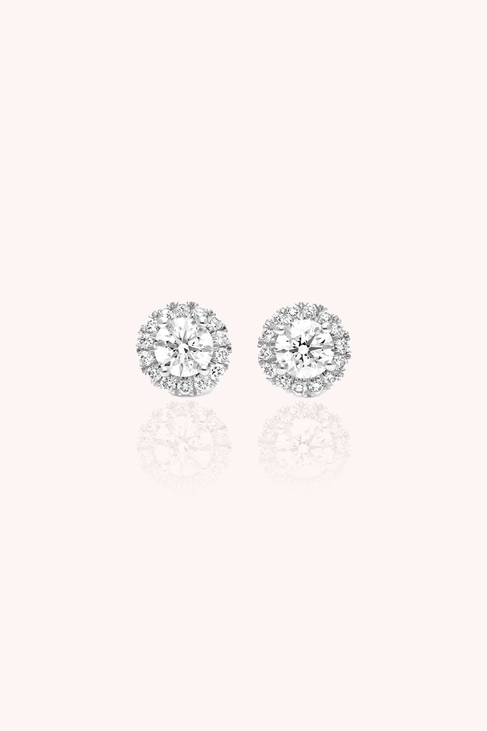 SOLITAIRE HALO EAR STUDS