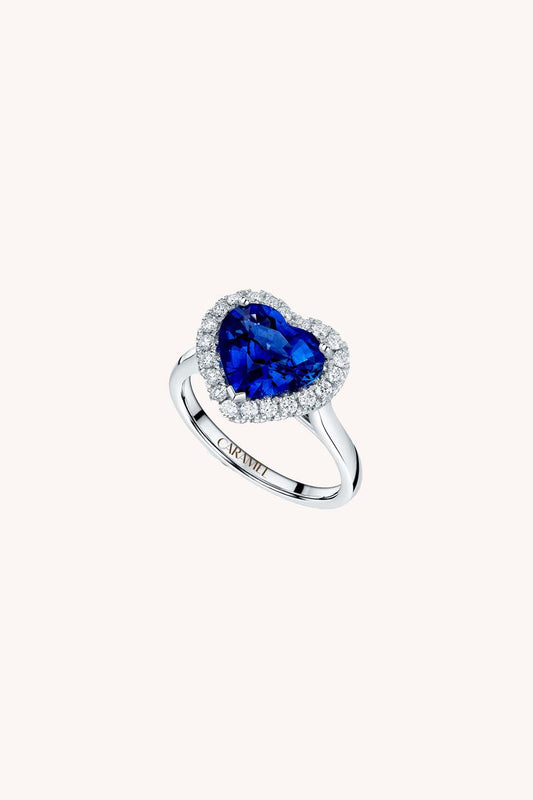 HEART BLUE SAPPHIRE DIAMOND RING