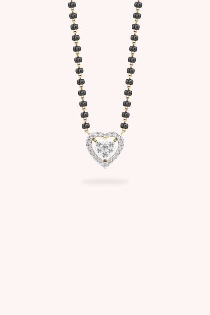 HEART CLUSTER HALO NECKLACE | MANGALSUTRA