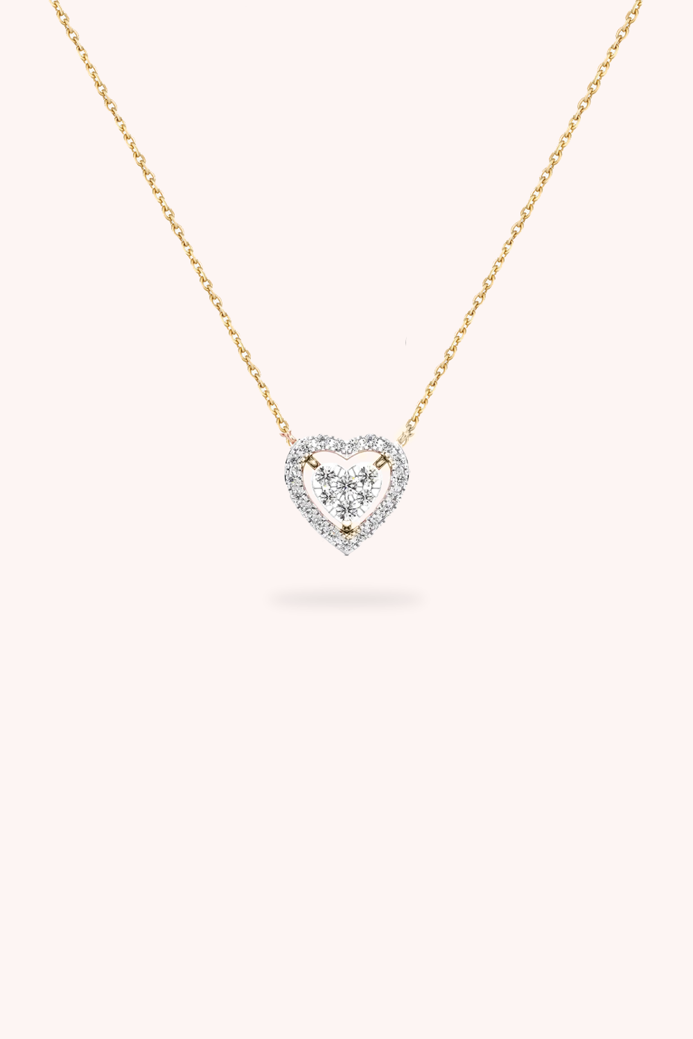 HEART CLUSTER HALO NECKLACE | MANGALSUTRA