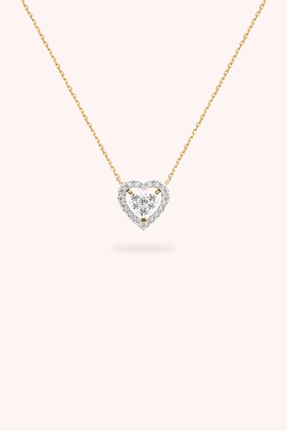 HEART CLUSTER HALO NECKLACE | MANGALSUTRA