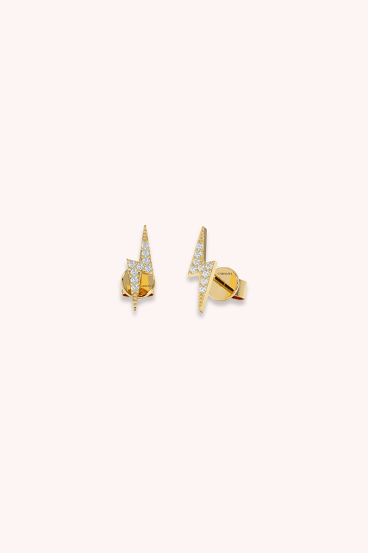 LIGHTNING BOLT DIAMOND EAR STUDS