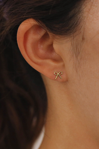 BOW RIBBON EAR STUDS