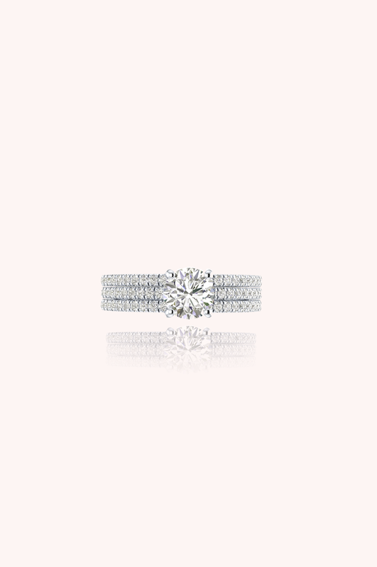 TRIPLE BAND SOLITAIRE RING