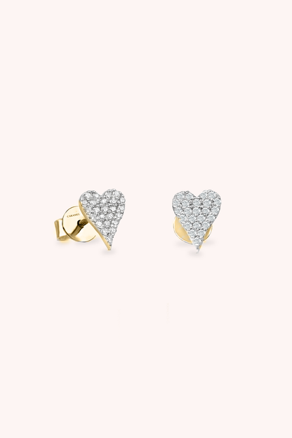 HEART PAVÉ EAR STUDS