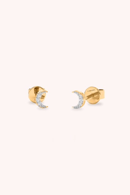 CRESCENT MOON EAR STUDS