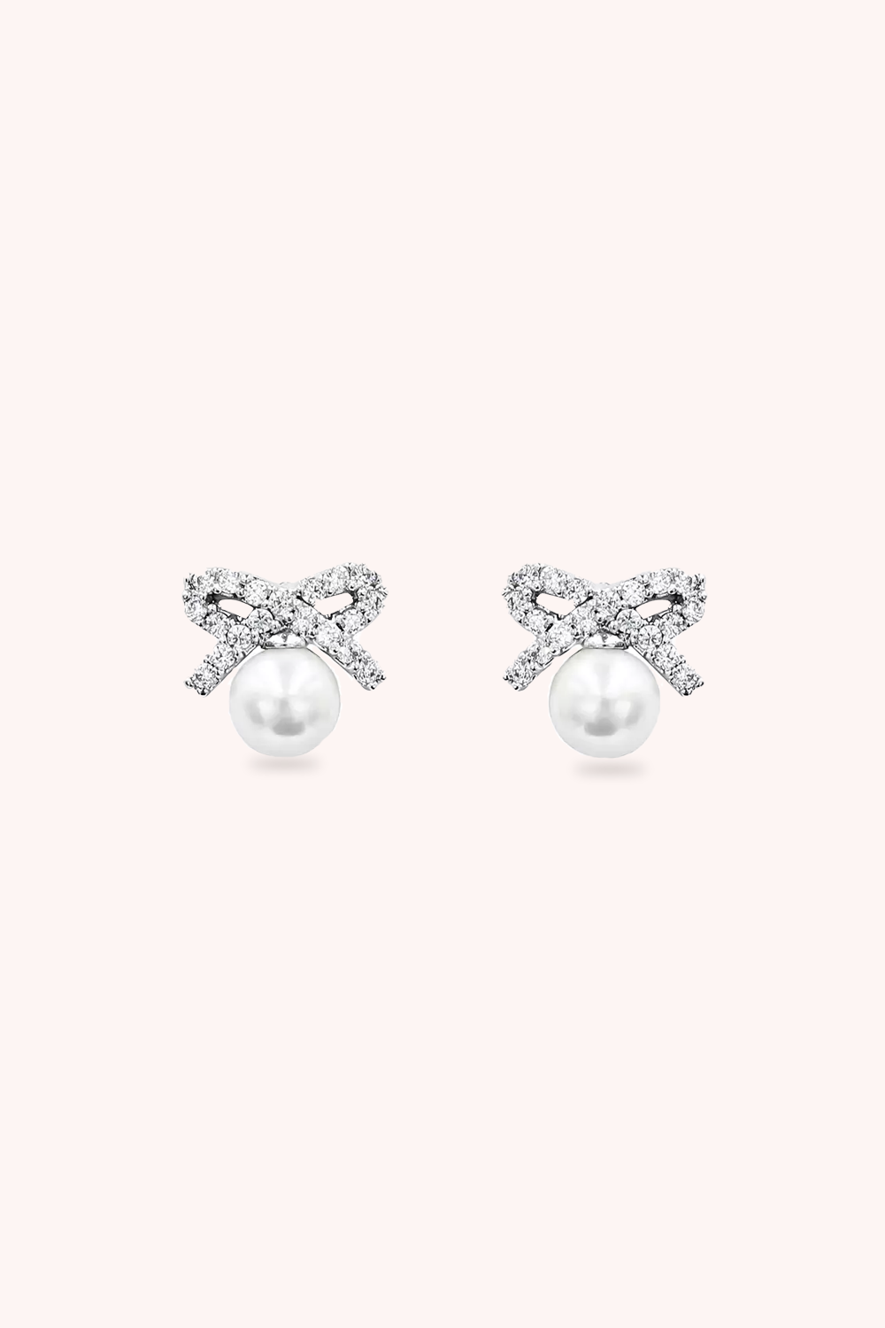 PEARL & DIAMOND BOW EARRINGS